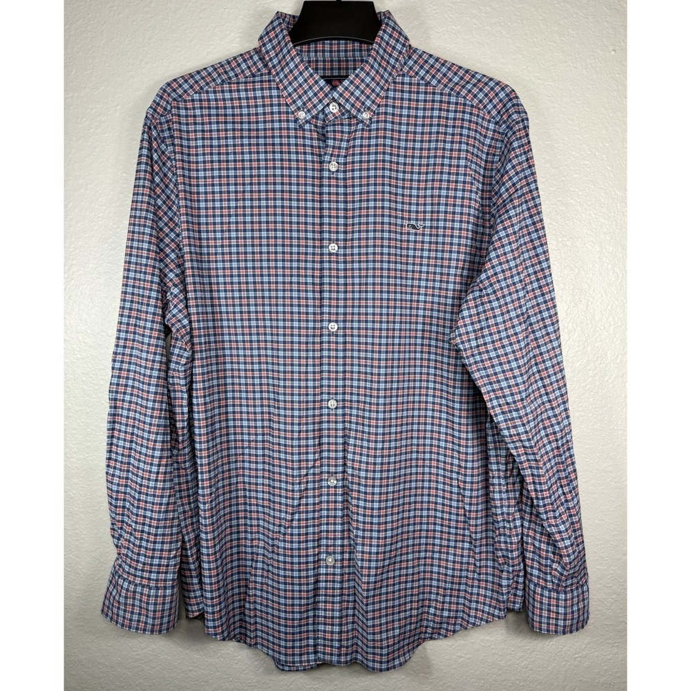 Men's Vineyard Vines Whale Logo Button-Down Shirt Size L